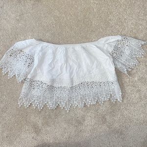 Off the shoulder white crop top